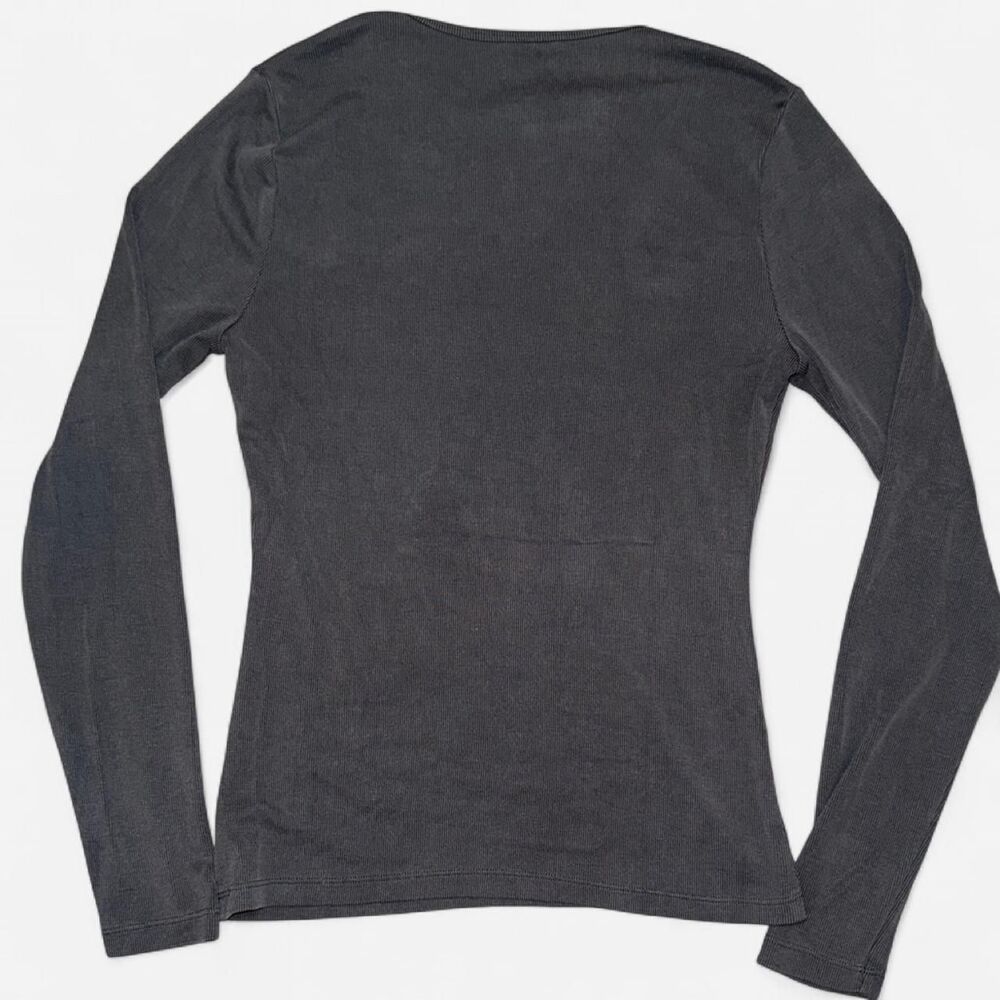 Abercrombie & Fitch Grey Long Sleeve Ribbed Shirt; Size Small - Picture 5 of 5